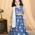 Kidcetra Cotton Lehenga with a Sleevless Crop Choli and Contrast dupatta - Blue