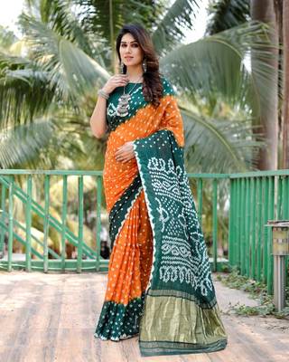 MUSTERD BEAUTIFUL BANDHEJ PRETTY SAREE 2