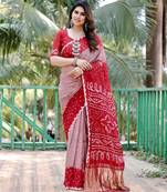 ONION PINK BEAUTIFUL BANDHEJ PRETTY SAREE