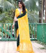 BLACK BEAUTIFUL BANDHEJ PRETTY SAREE