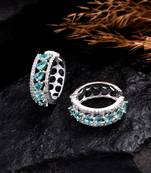 Silver plated ad hoop earring