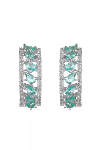 Silver plated ad hoop earring