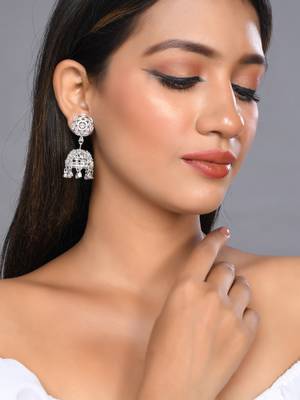 American diamond jhumka earring 2