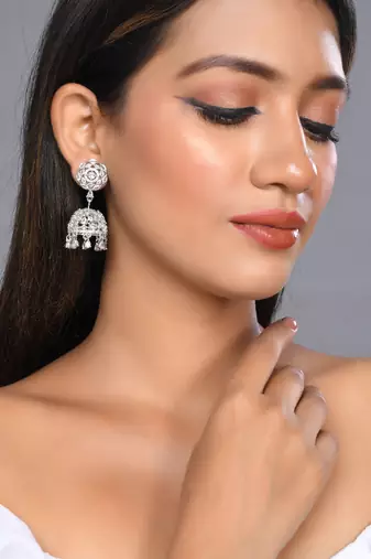 American diamond jhumka earring