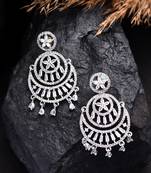 Silver plated dangle ad earrings