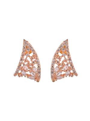 Rose gold plated stud diamond earring 3