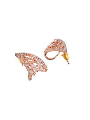 Rose gold plated stud diamond earring 4