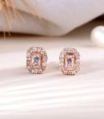 Rose gold american diamond stud earring