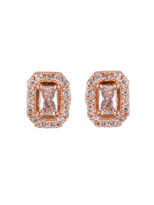 Rose gold american diamond stud earring 4