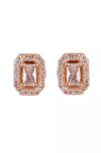 Rose gold american diamond stud earring