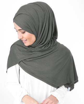 Hijab | Smoked Pearl Grey Viscose Jersey Scarf | Silk Route 1