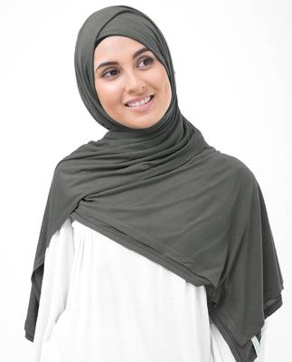 Hijab | Smoked Pearl Grey Viscose Jersey Scarf | Silk Route 2