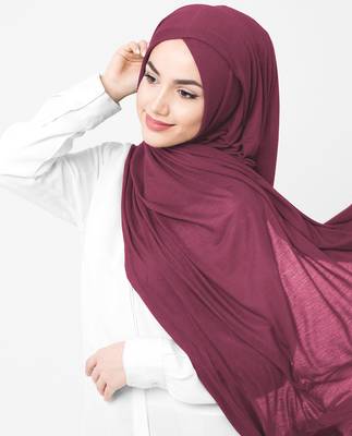 Hijab | Rumba Red Viscose Jersey Scarf | Silk Route 3