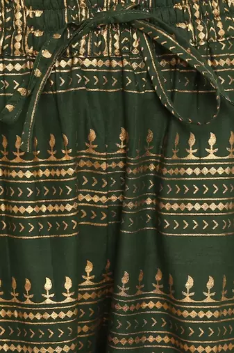 Women Olive Green Kurta Set with Palazzos