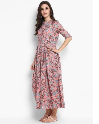 Women Ethnic Floral Dress for Women 3