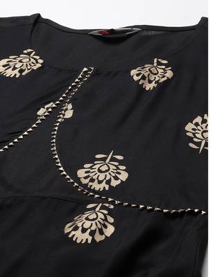 Women Black A-line Layered Maxi Dress 3