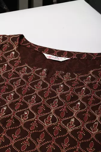 Women Brown Ethnic Printed Kurta