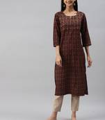 Women Brown Ethnic Printed Kurta