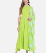 Women Lime Green Kurta Set with Dupatta