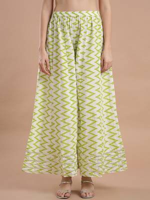 Women Lime Green Cotton Kurta Set with Dupatta 8