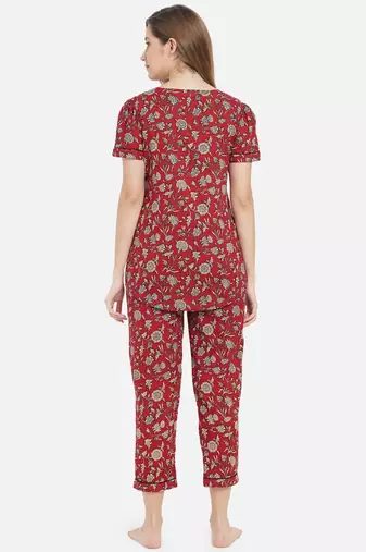Women Cherry Red Night Suit