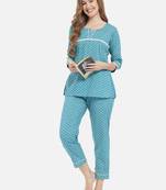 Women Aqua Blue Women Night Suit