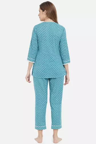 Women Aqua Blue Women Night Suit