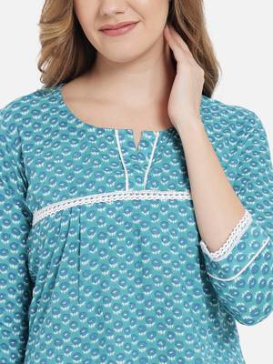 Women Aqua Blue Women Night Suit 4