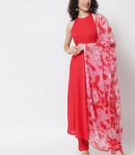 Women Red Kurta Set with Dupatta