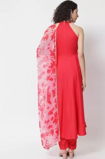 Women Red Kurta Set with Dupatta