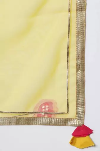 Women Mango Yellow Anarkali Suit Set with Dupatta