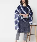 Women Navy Blue Kurta Set with Dupatta
