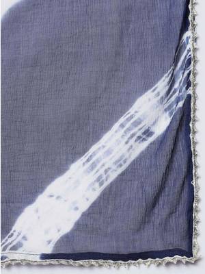 Women Navy Blue Kurta Set with Dupatta 5