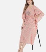 Peach Ethnic Print Kaftan