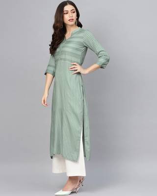 Striped Formal Kurta with Pants Set 2