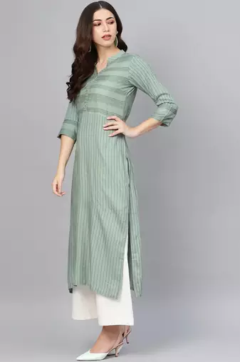 Striped Formal Kurta with Pants Set