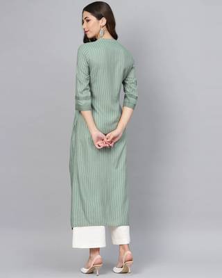 Striped Formal Kurta with Pants Set 3