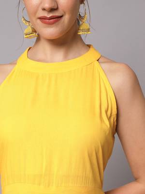 Women Chrome Yellow Kurta Set with Dupatta 7