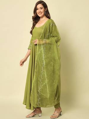 Green Anarkali Suit Set with Dupatta 6