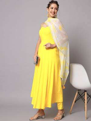 Yellow Anarkali Suit Set with Dupatta 1