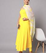 Yellow Anarkali Suit Set with Dupatta