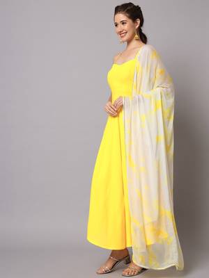 Yellow Anarkali Suit Set with Dupatta 2