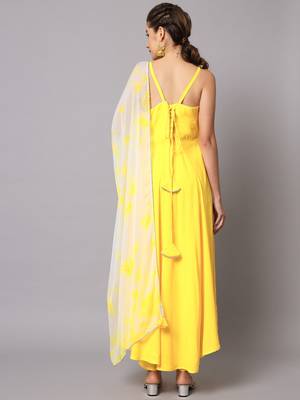 Yellow Anarkali Suit Set with Dupatta 3