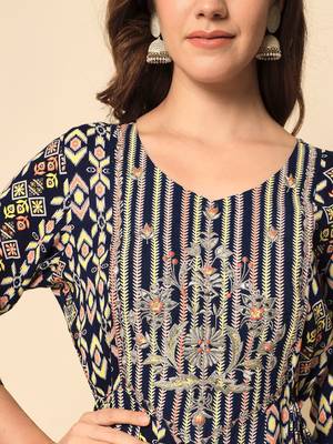 Blue Anarkali Suit Set with Dupatta 4