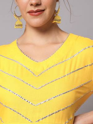 Sunny Yellow Flared Kurta Set with Dupatta 4