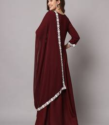 Brown Embroidered Anarkali Kurta Set with Dupatta