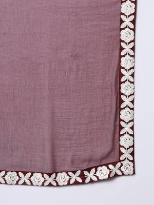 Brown Embroidered Anarkali Kurta Set with Dupatta 8