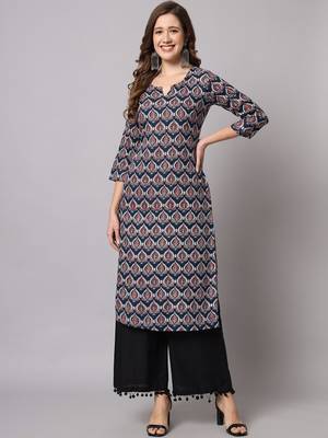 Navy Blue and Maroon Straight Kurta and Pants Set 4
