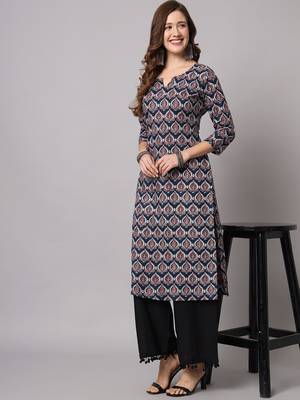 Navy Blue and Maroon Straight Kurta and Pants Set 1