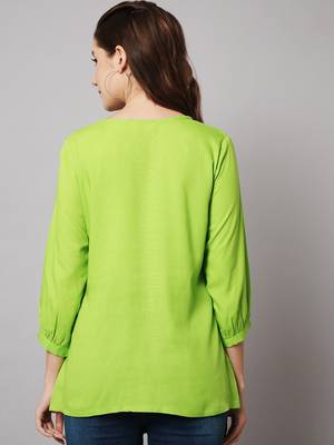 Fluorescent Green A-line Top 2